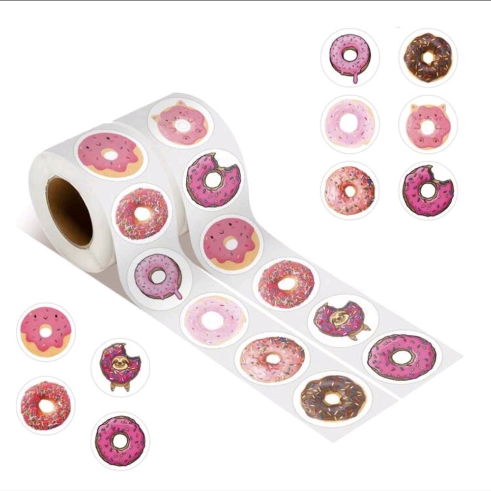 Donut Sticker Roll 500 Ct - Picture 8 of 8